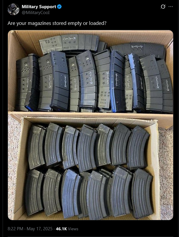 Loaded magazines in box